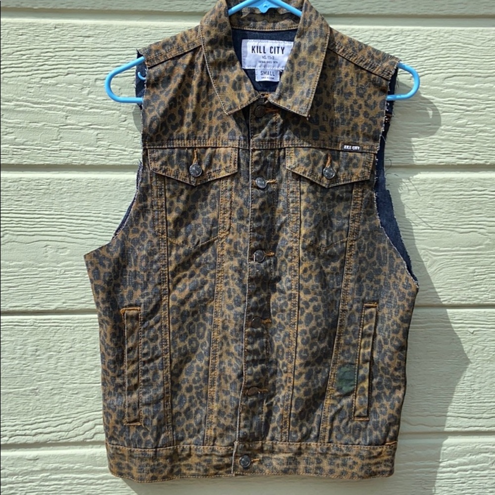 Leopard Denim Vest by Kill City